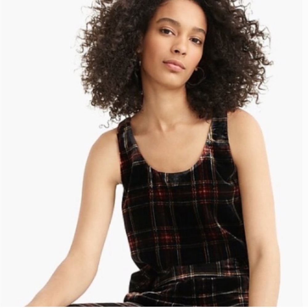 J. Crew Stewart Tartan Plaid Velvet‎ Tank Top